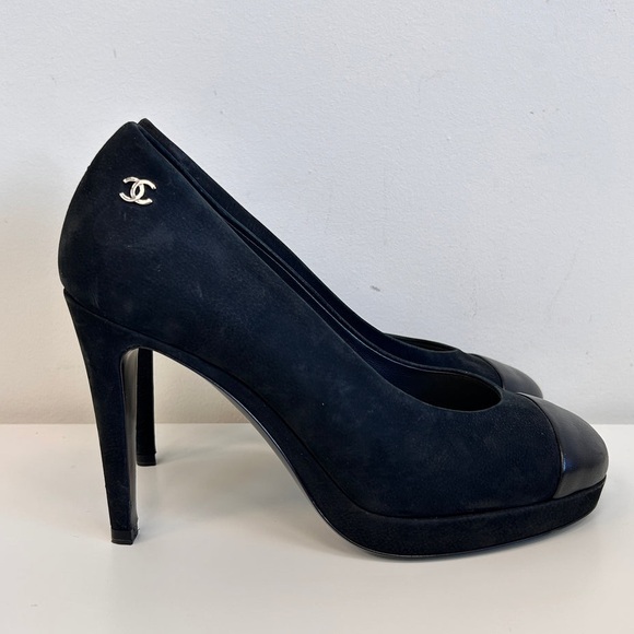 CHANEL Suede and Leather Toe Cap Pumps - Picture 2 of 10